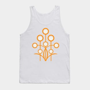 Orange geometric Art Deco floral motif Tank Top